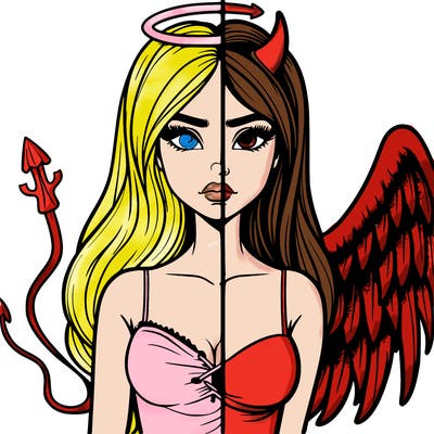 devil vs angel realistic girl