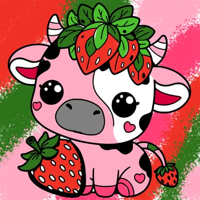 cute strawberry cow