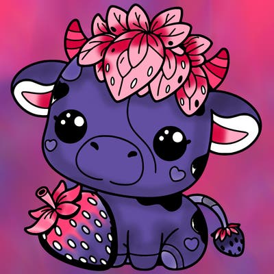cute strawberry cow