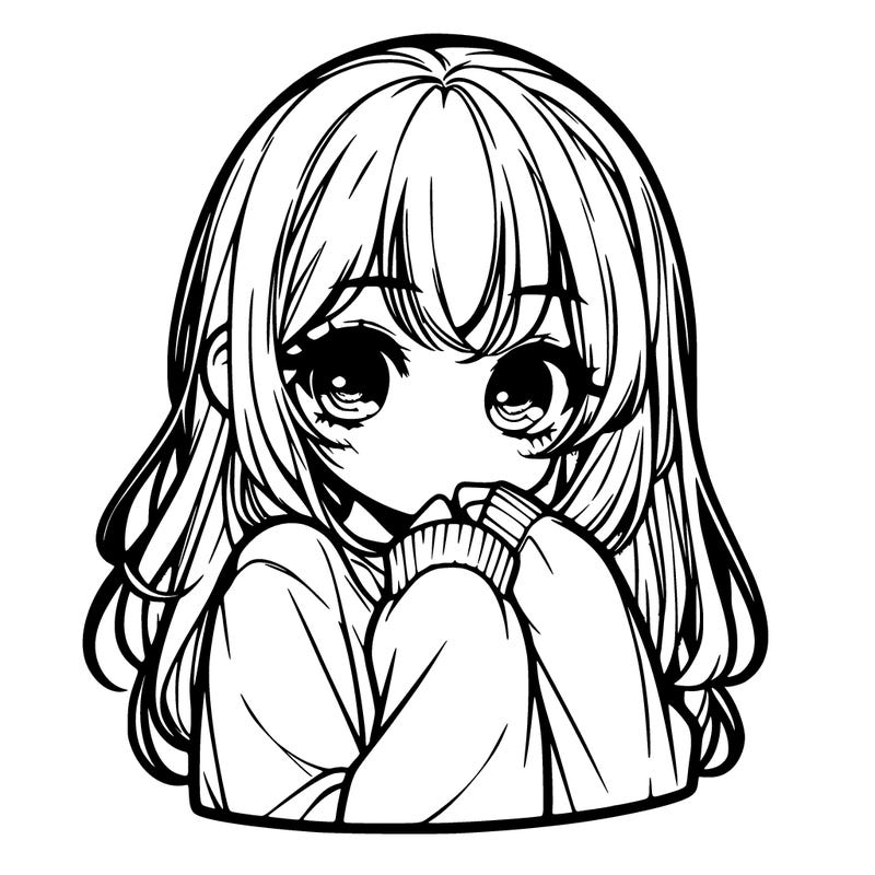 semi  cute realistic shy girl