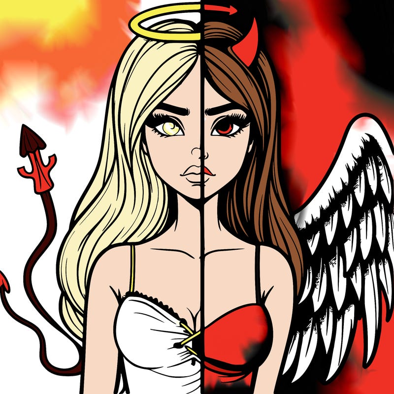 devil vs angel realistic girl