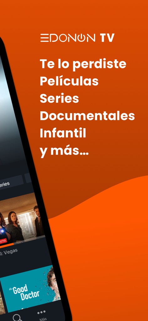 EDONON TV - Euskaltel - EDONON TV app interface showing categories for movies series and documentaries