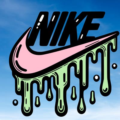 dripping nike logo