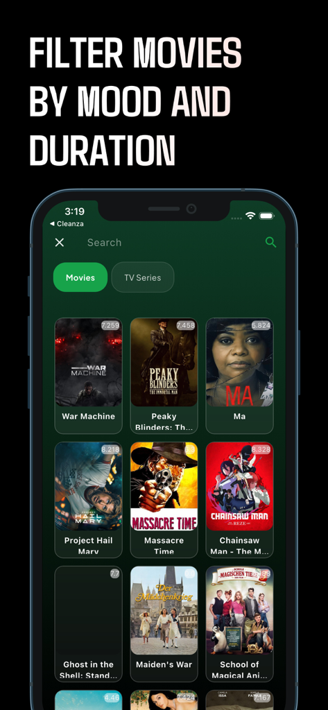 Pobreflix : Movies & Tv Shows - Pobreflixアプリのディスプレイに、ユーザーが視聴する映画を選択するのに役立つトレンドの映画とテレビ番組が表示されています