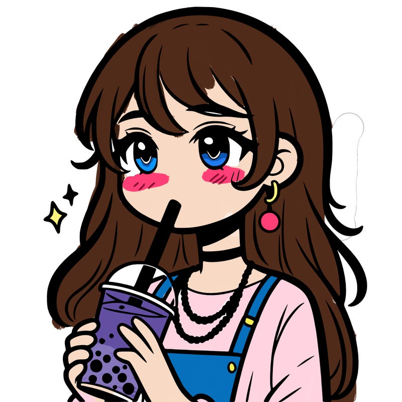 teenage girl drinking boba