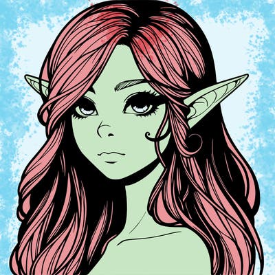 elf girl realistic dark fantasy