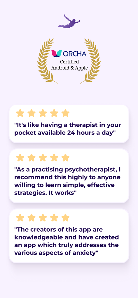 Dare: Panic & Anxiety Relief - Dare不安解消アプリの5つ星ユーザーレビューとORCHAヘルス認証