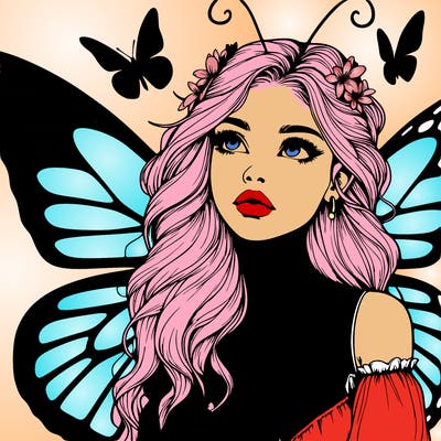 butterfly fairy realistic girl