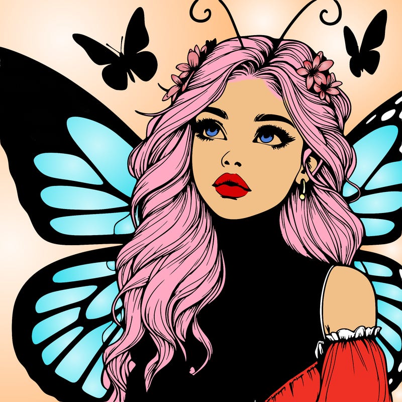 butterfly fairy realistic girl