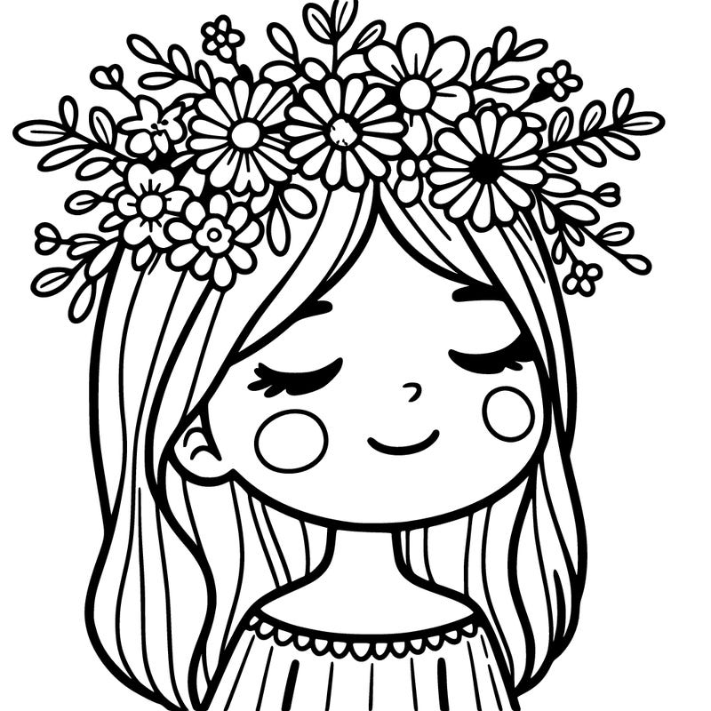girl with flowers crown