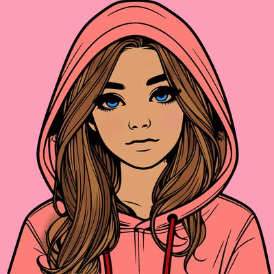 realistic girl with a hoodie