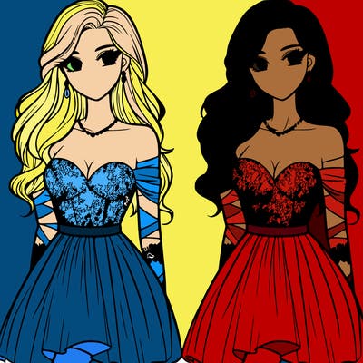 women in a beautiful top and formal skirt with her hair down