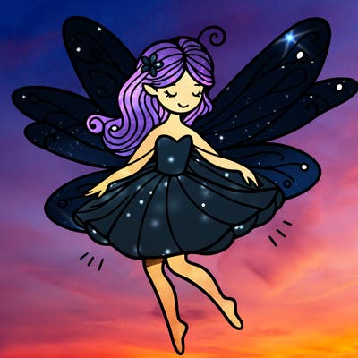 create a fairy with wings flying