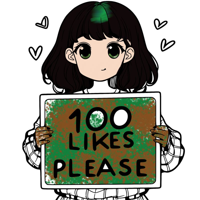 a girl holding a sign saying 100 likes please