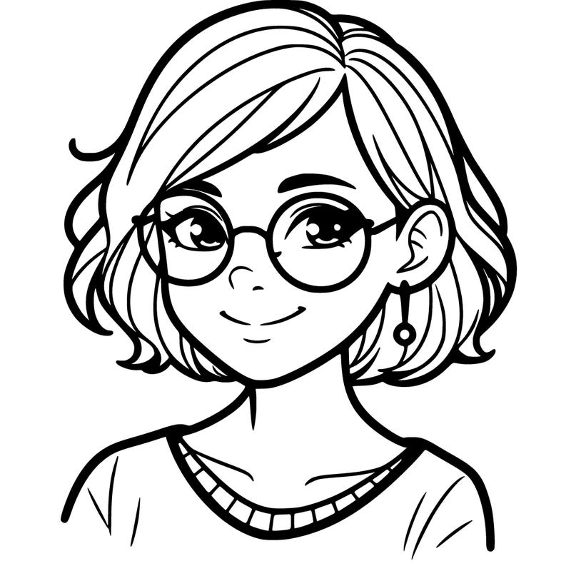 woman with short hair and glasses