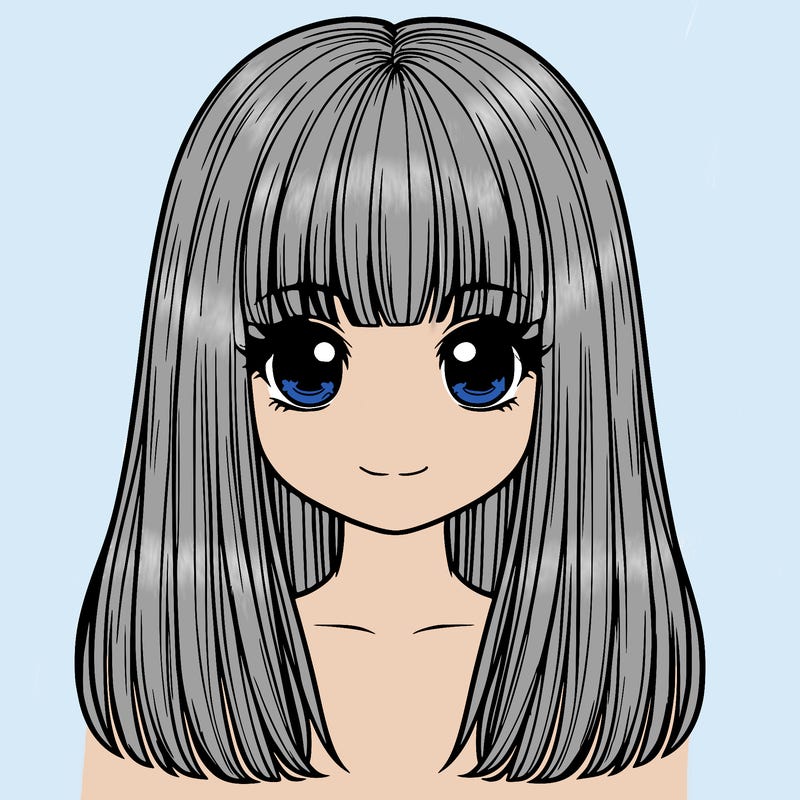 straight hair with bangs realistic