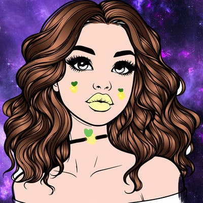 realistic girl with wavy hair and lips