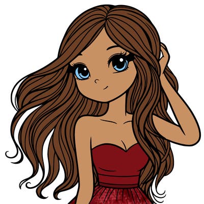 a beautiful girl with long hair