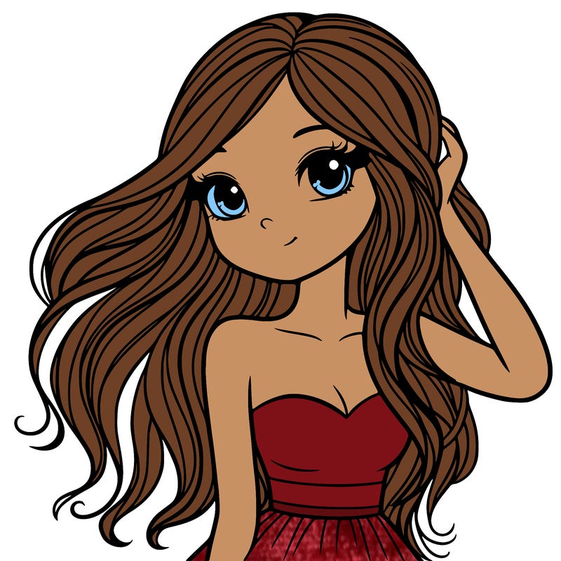 a beautiful girl with long hair