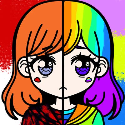 a split of a girl
