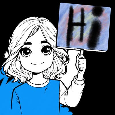 realistic girl holding up a sign