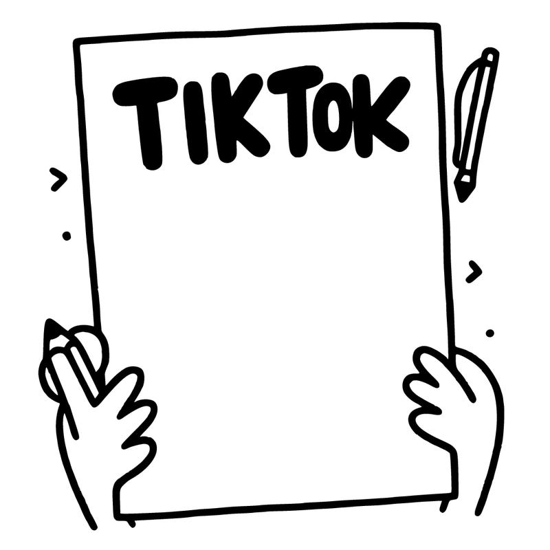 give me a blank paper with the word tiktok on top