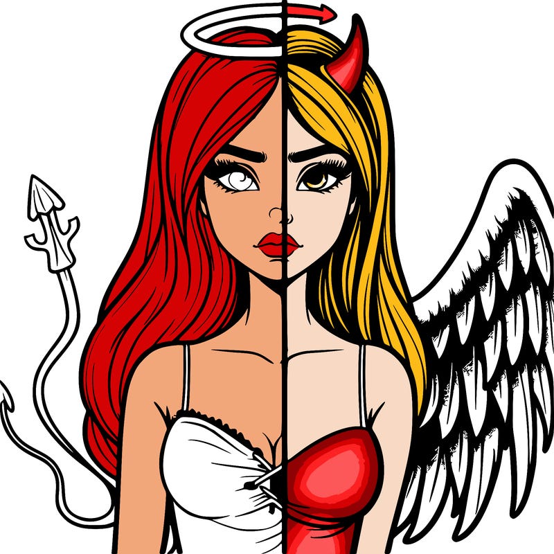 devil vs angel realistic girl