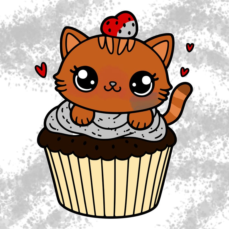 cute kitten in a cupcake