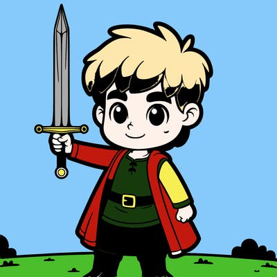 boy with a sword