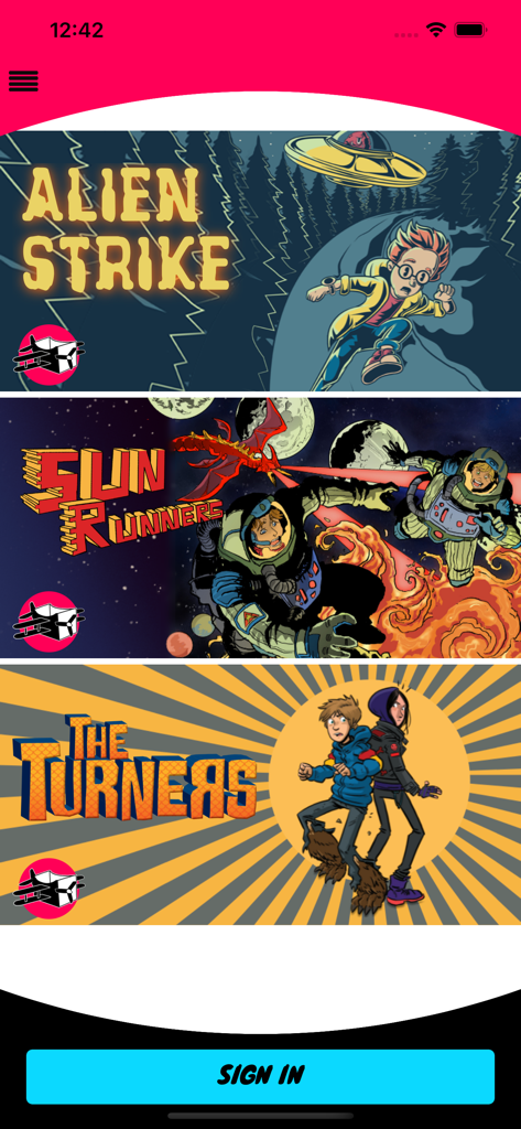 AUDIOPLAY - AUDIOPLAY mobile app home screen showing various interactive audio story titles