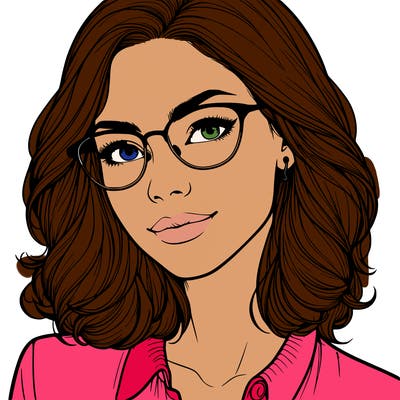 realistic woman with glasses