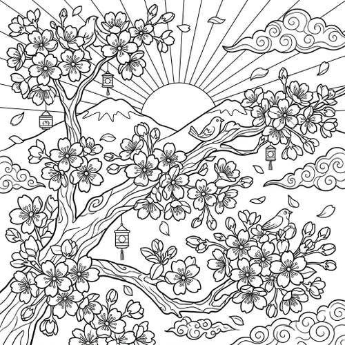 Cherry Blossoms at Sunrise