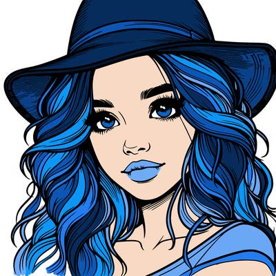 realistic girl with hat