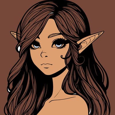 elf girl realistic dark fantasy