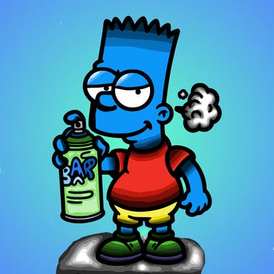 bart with a spray can
