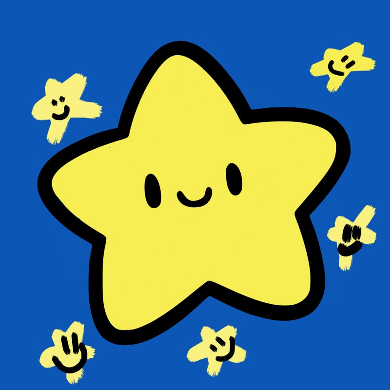 one star in the sky without a face