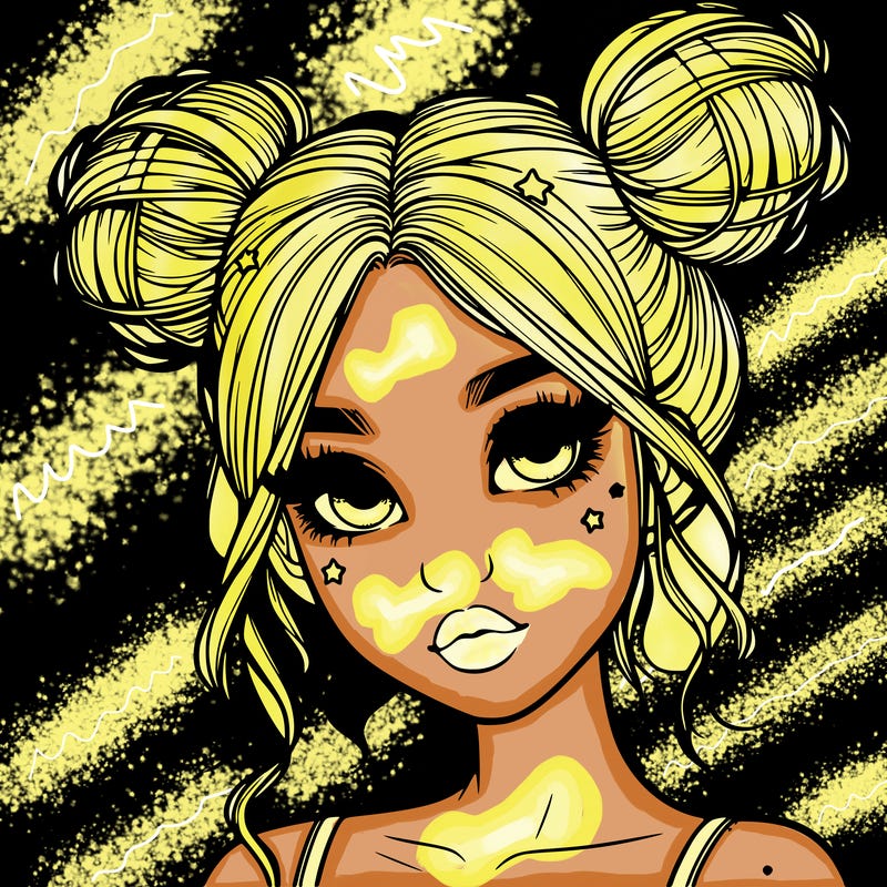 realistic girl with space buns