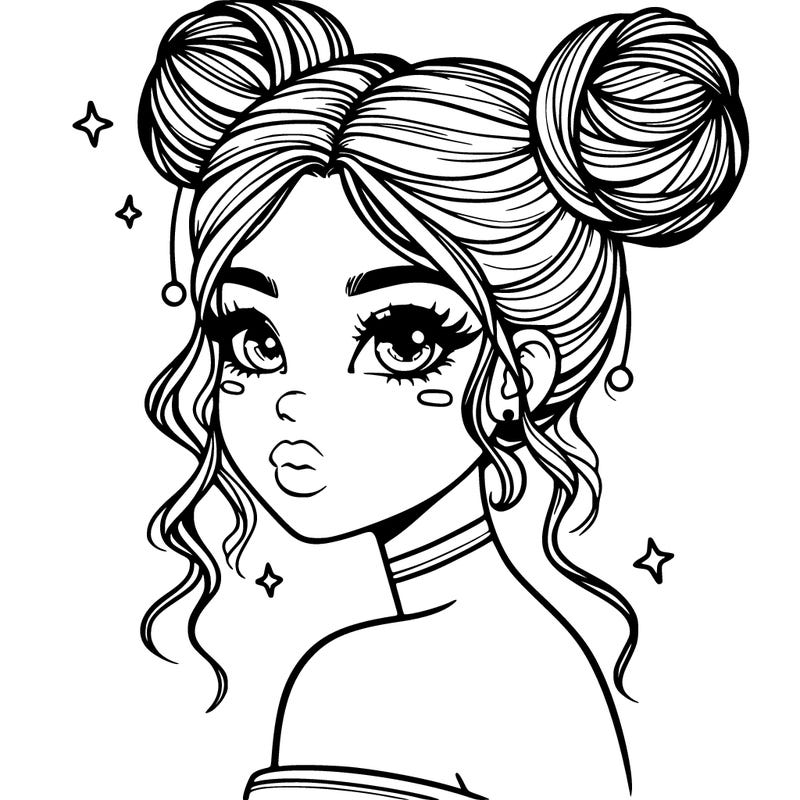gorgeous woman with space buns