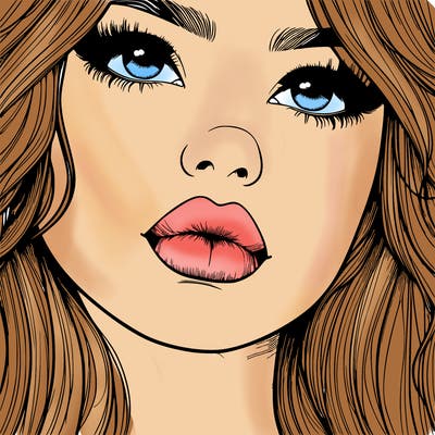 really realistic girl with lips