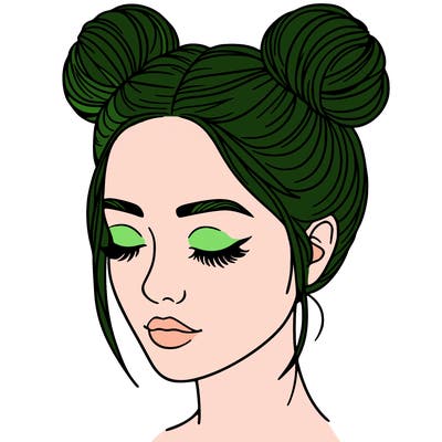 woman with hair buns