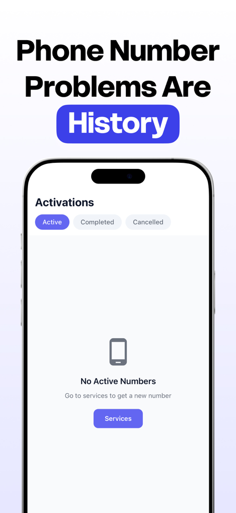 Virtual Number -SMSVia - SMSVia app interface showing virtual phone number activation status