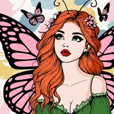 butterfly fairy realistic girl