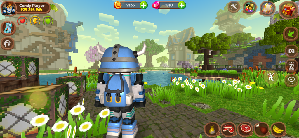 Pony World Craft - A character exploring a cubic fantasy world in Pony World Craft