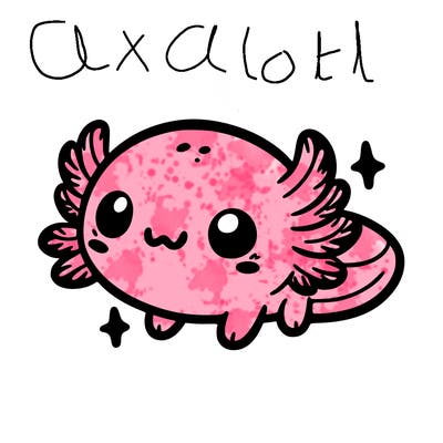 cute easy baby axolotl