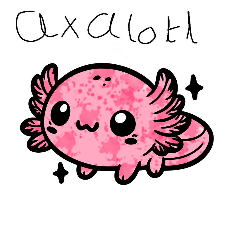 cute easy baby axolotl