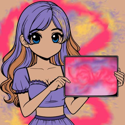 realistic pretty girl holding blank sign