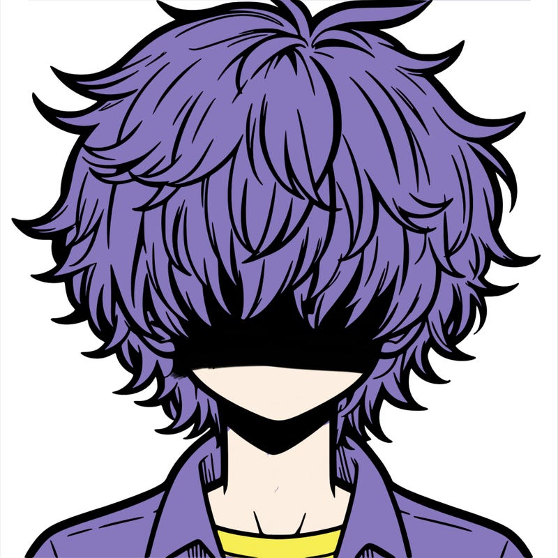 manga boy fluffy hair covering his eyes