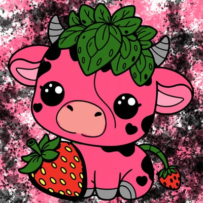 cute strawberry cow