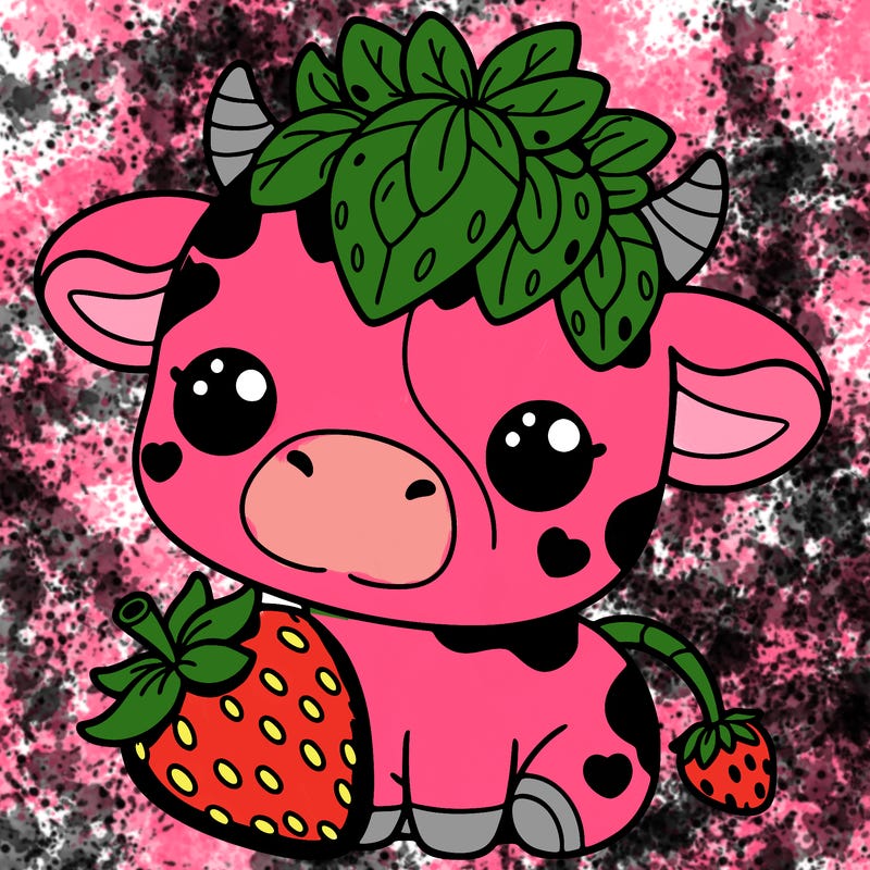 cute strawberry cow