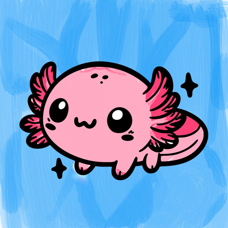 cute easy baby axolotl
